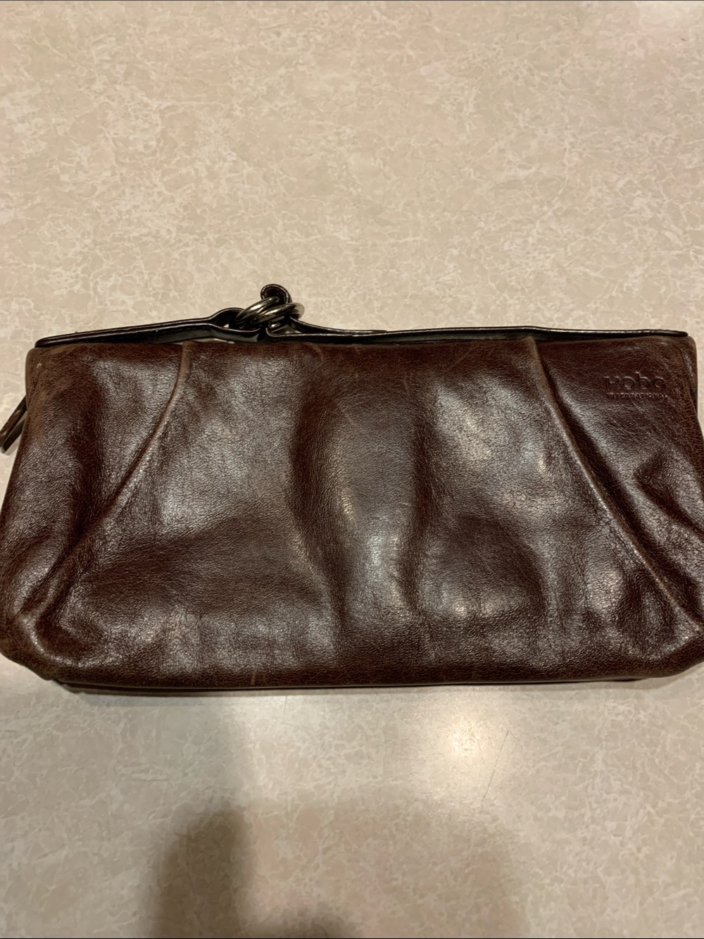 HOBO Dark Brown Leather Wallet